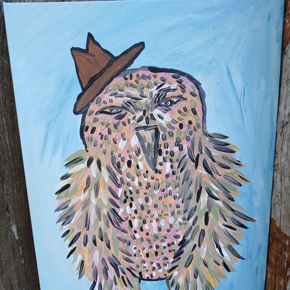 Owl In Hat Painting - Picture 9 of 13